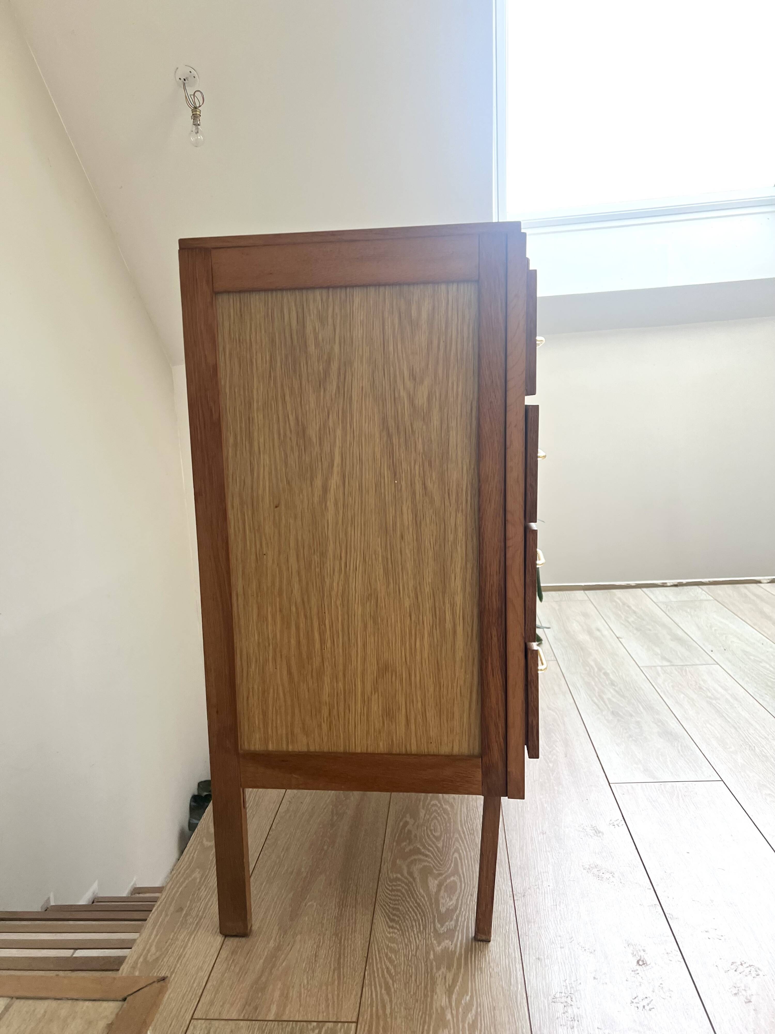 Vintage chest of drawers with compass feet
