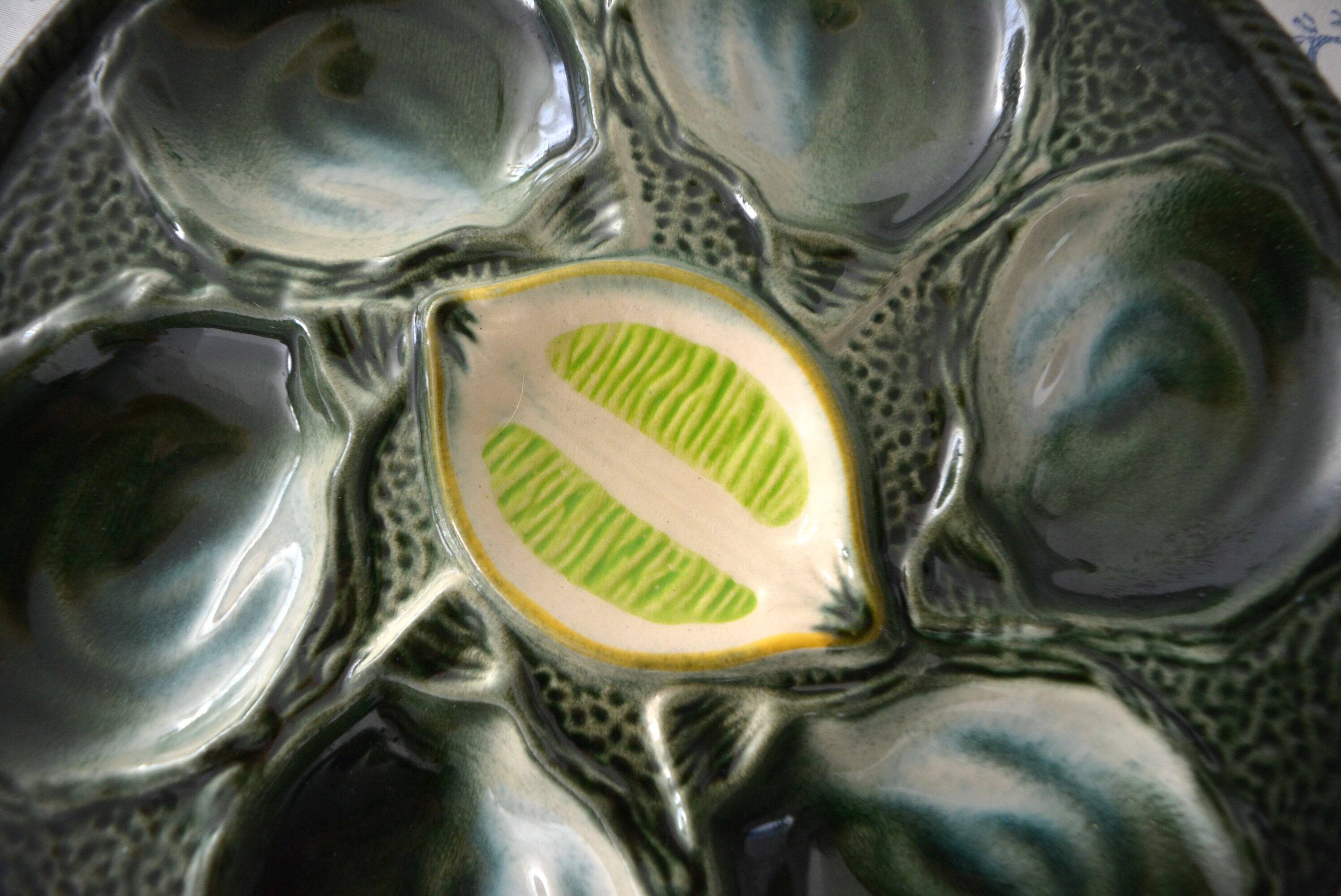 Saint Clément oyster plate, ceramic
