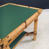 Mediterranean Bamboo Side Table in the style of Audoux Minet, France, 1950s