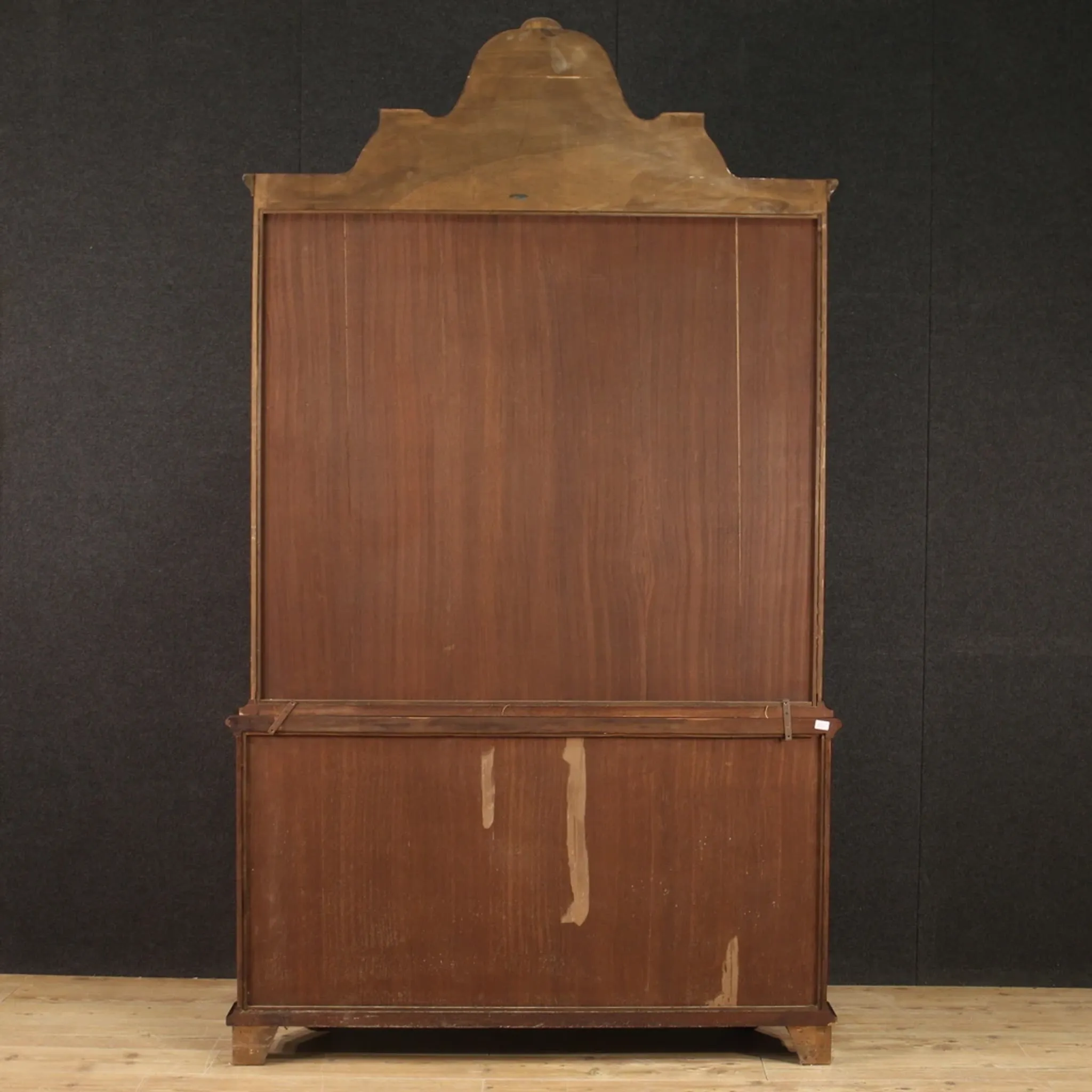 20th Century Inlaid Wood Dutch Display Cabinet, 1970