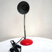 Red flexible metal desk lamp from the 60s