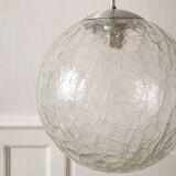 Suspension globe verre craquelé raak design, 1970