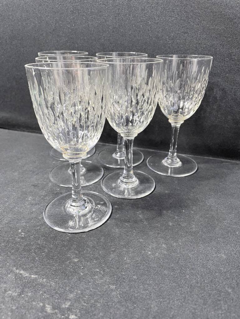 6 burgundy wine glasses baccarat paris service