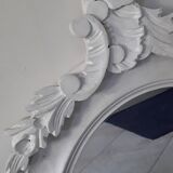 Antique oval mirror in painted wood