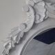 Antique oval mirror in painted wood