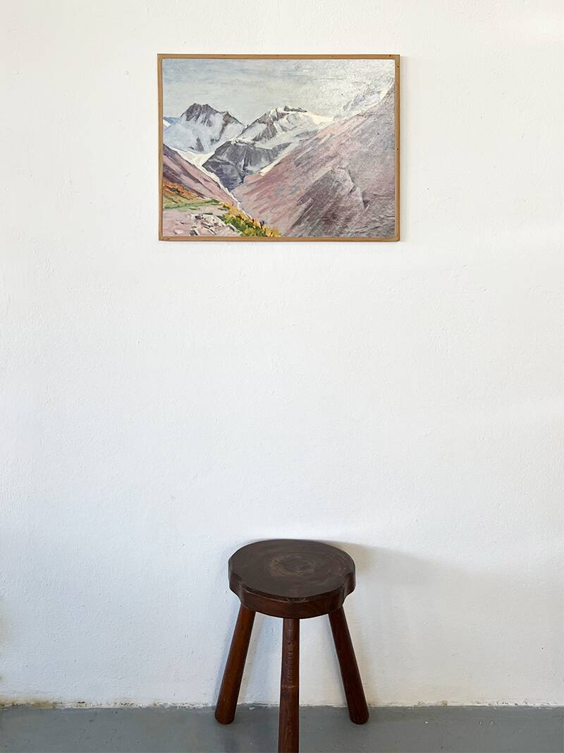 Painting "Mountain", oil on hardboard