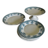 Old dessert service, compotier flat plates iron Prima Saint Amand