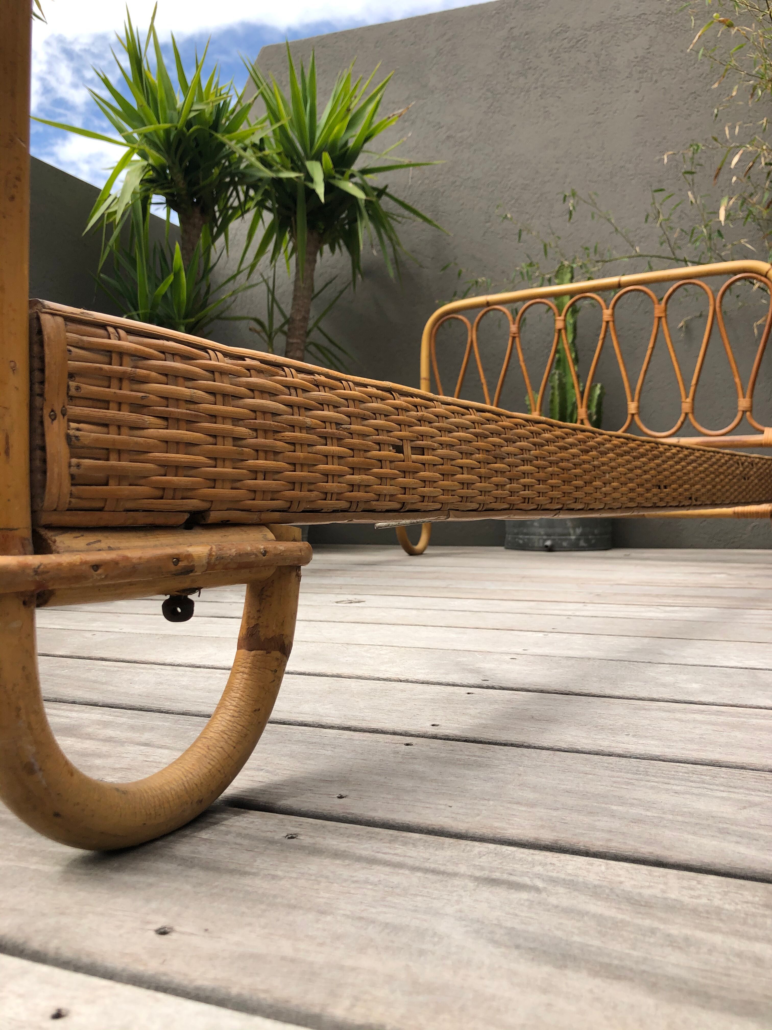 Rattan bed 50s