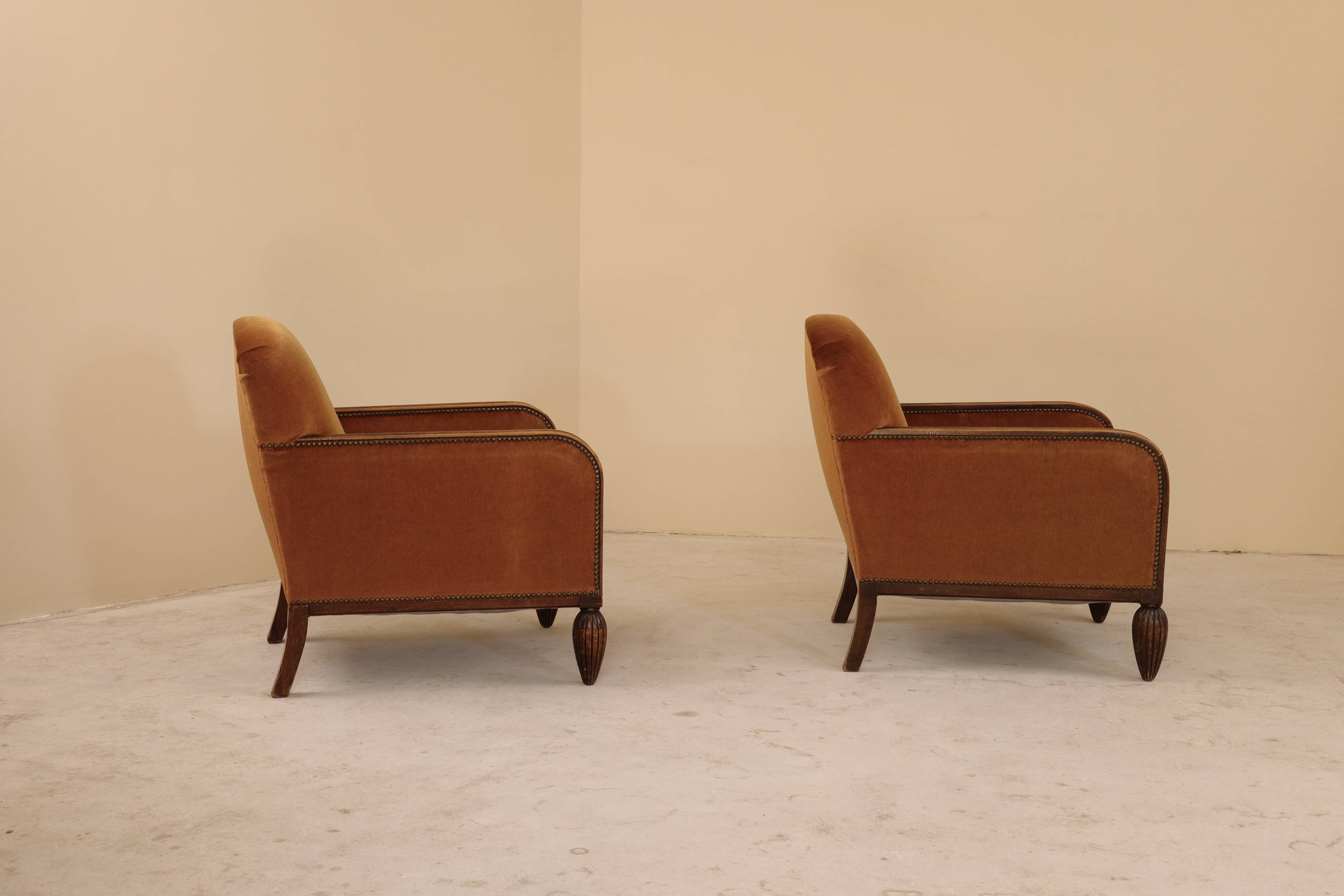 Pair of Art Deco armchairs, France, 1930s