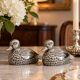 Vintage Pheasant Bird Silver Plated Figurine Salt & Pepper Shakers - a Pair