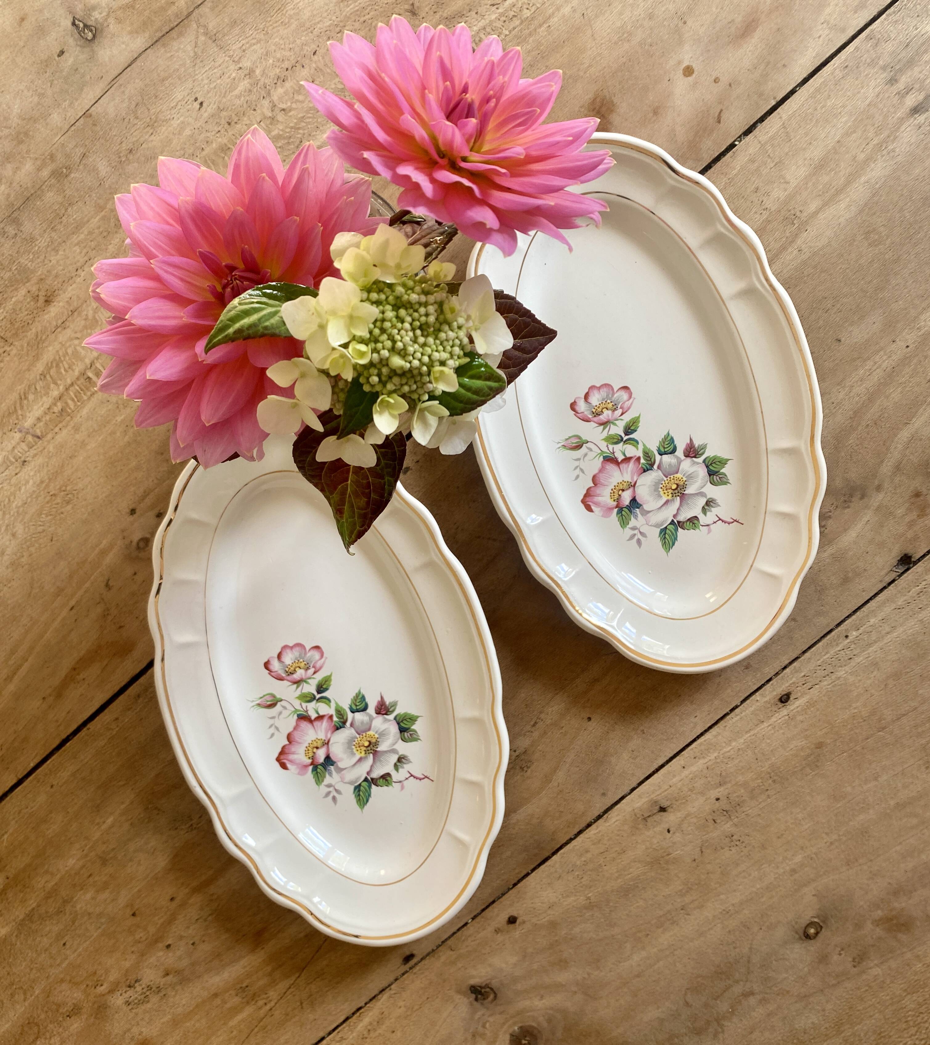 Lot de 2 plats ovales- raviers vintage Salins