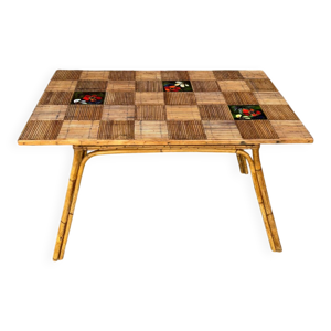 table  cuisine en rotin - vallauris