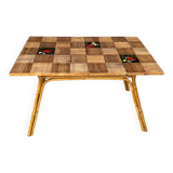 Vallauris rattan kitchen table with tiles