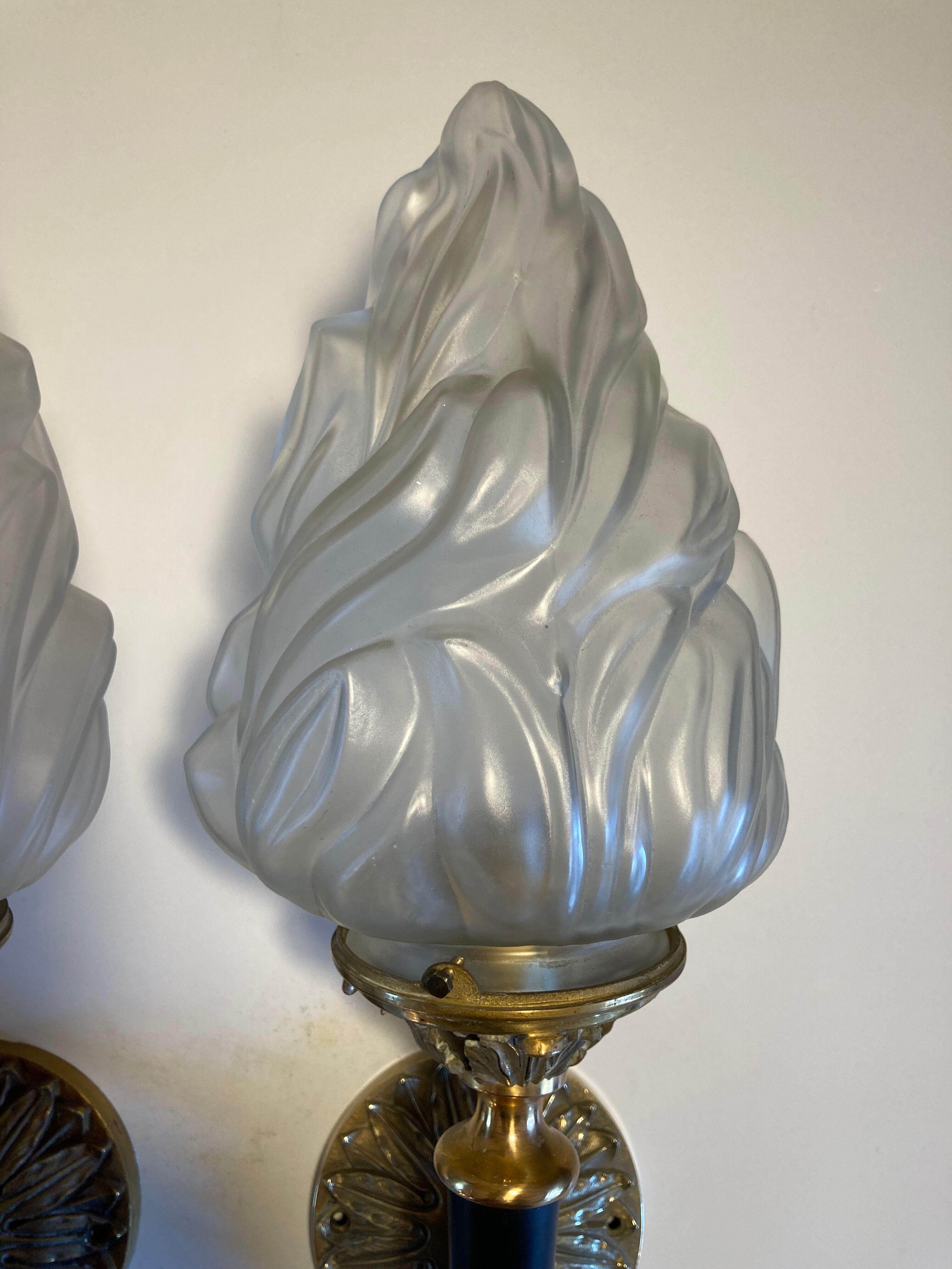 Pair of torch wall lamps