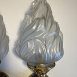 Pair of torch wall lamps