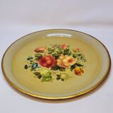 Napoleon III Painted Sheet Metal Tray Painted Metal Floral Decor Diameter 44.5
