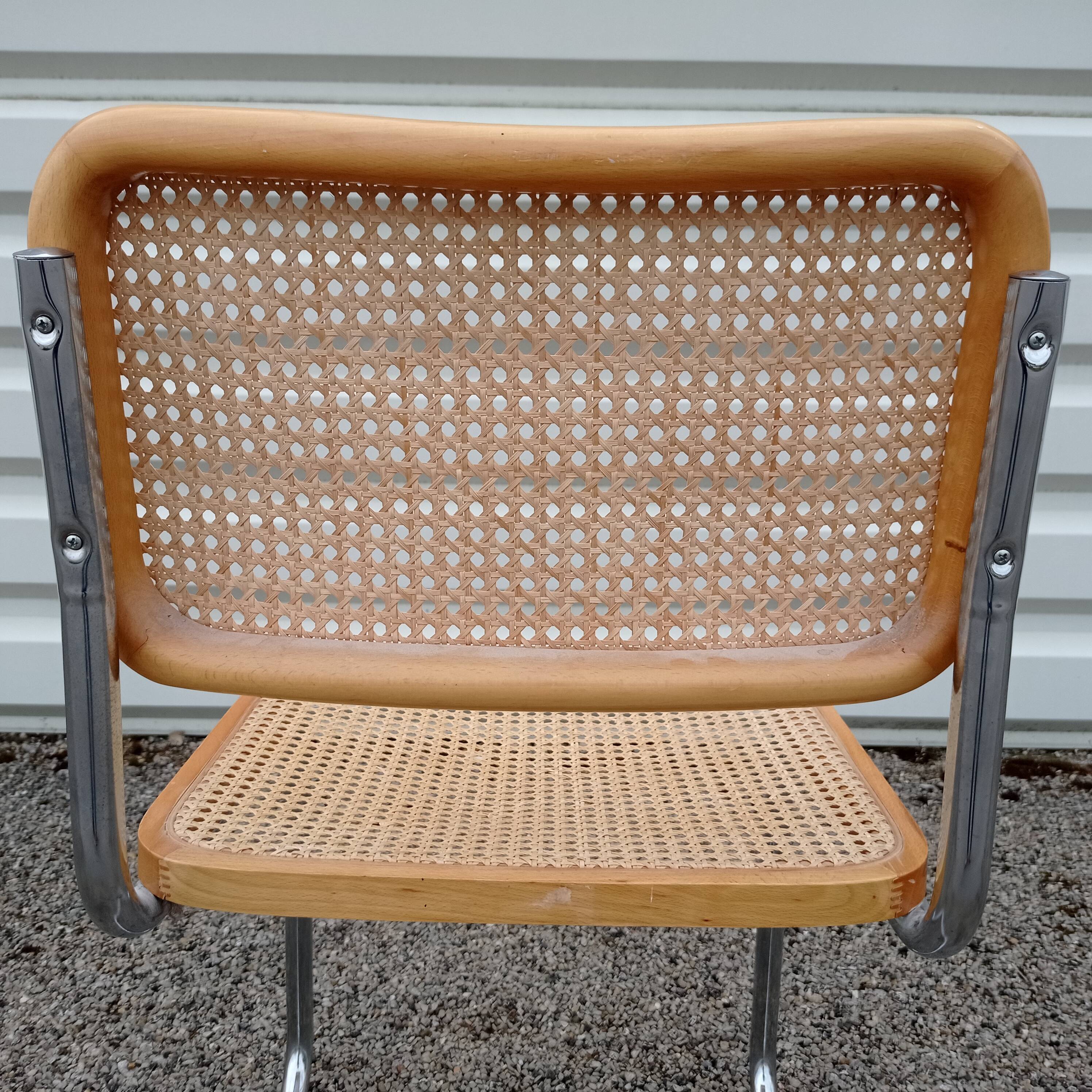 Chair B 32 by Marcel Breuer in canning