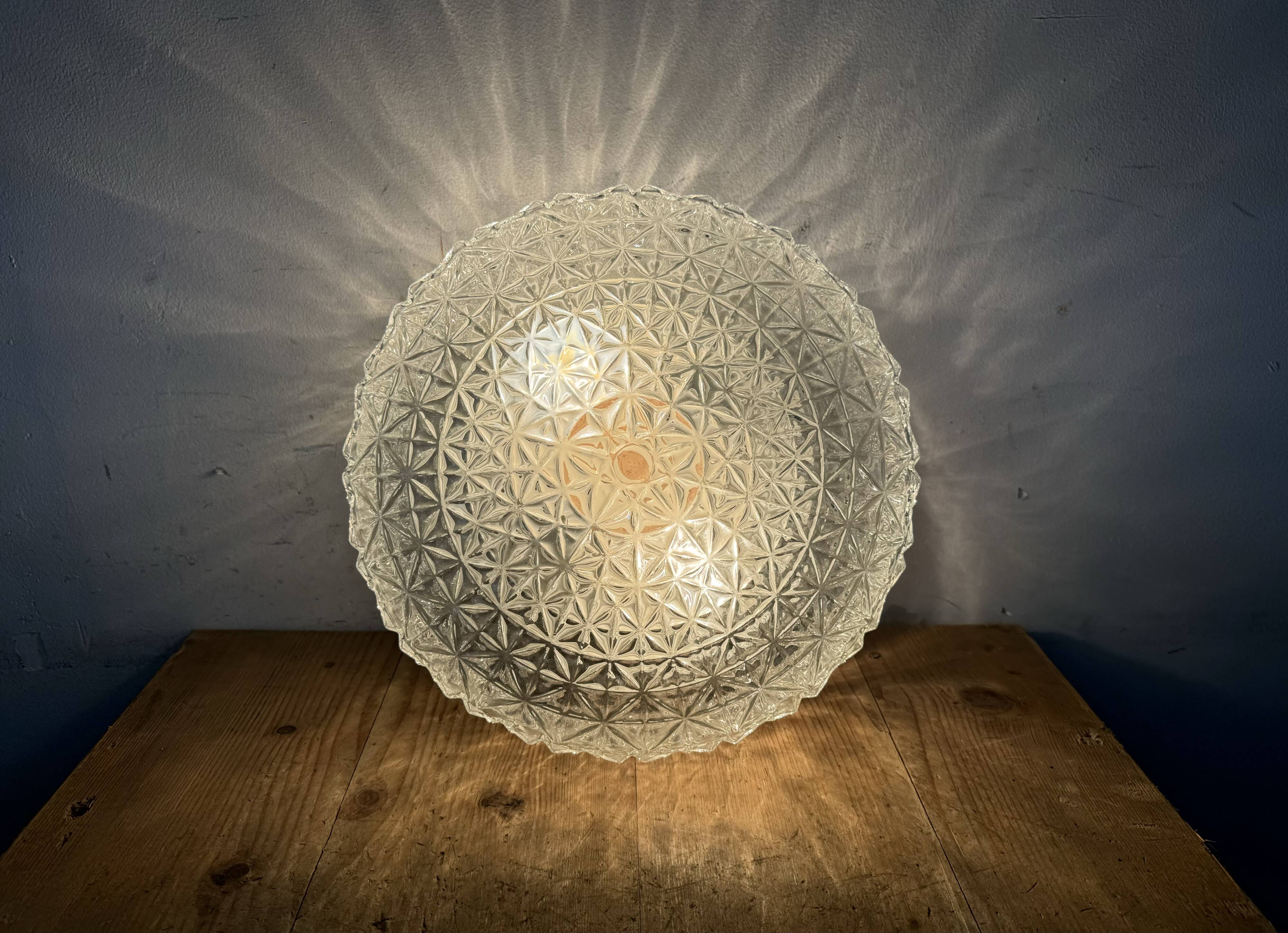 Vintage Glass Wall Or Ceiling Light, 1970s