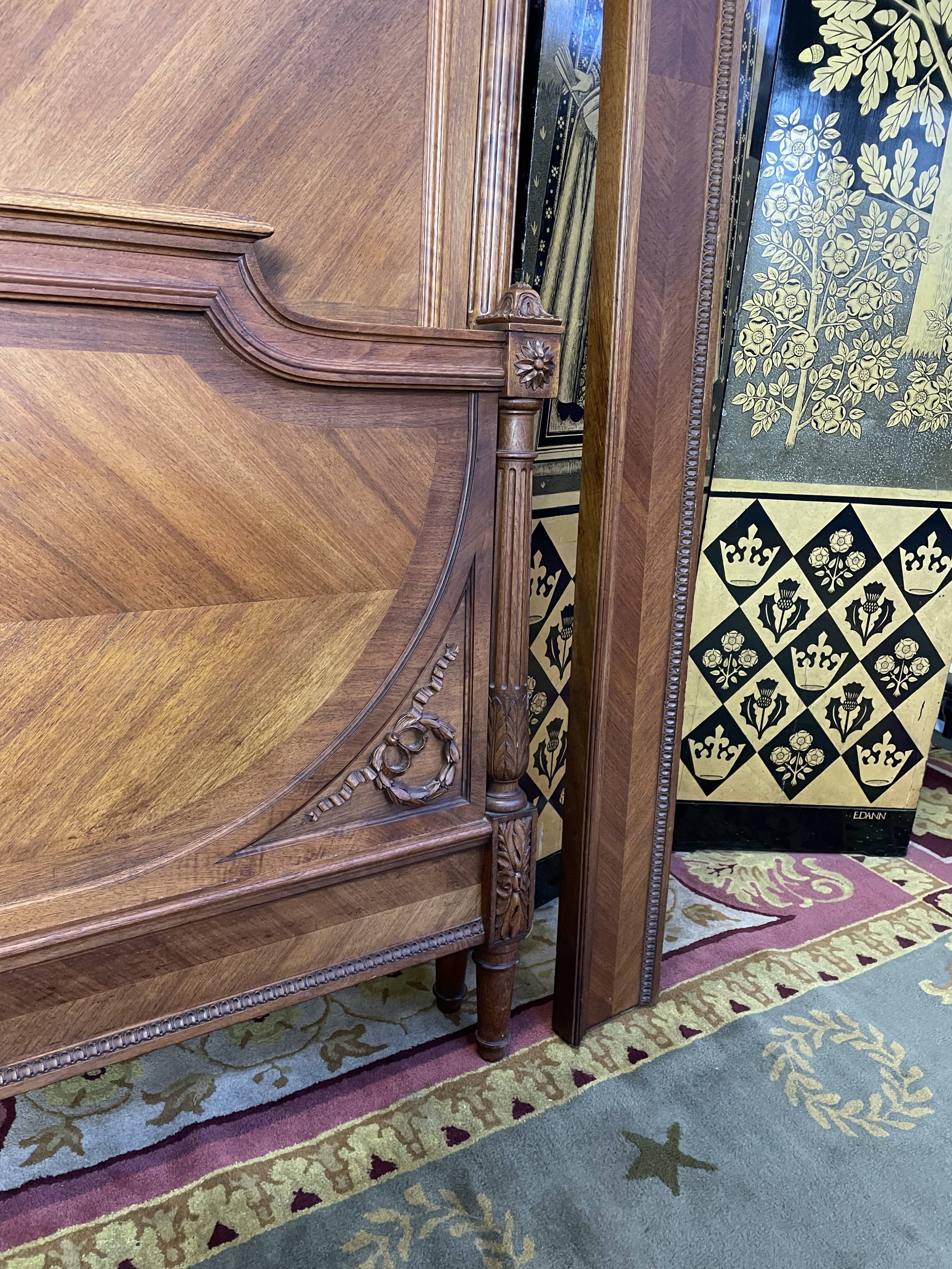 Walnut bed Louis XVI style