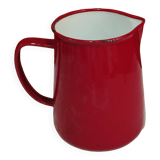 Pitcher in red enamelled sheet metal