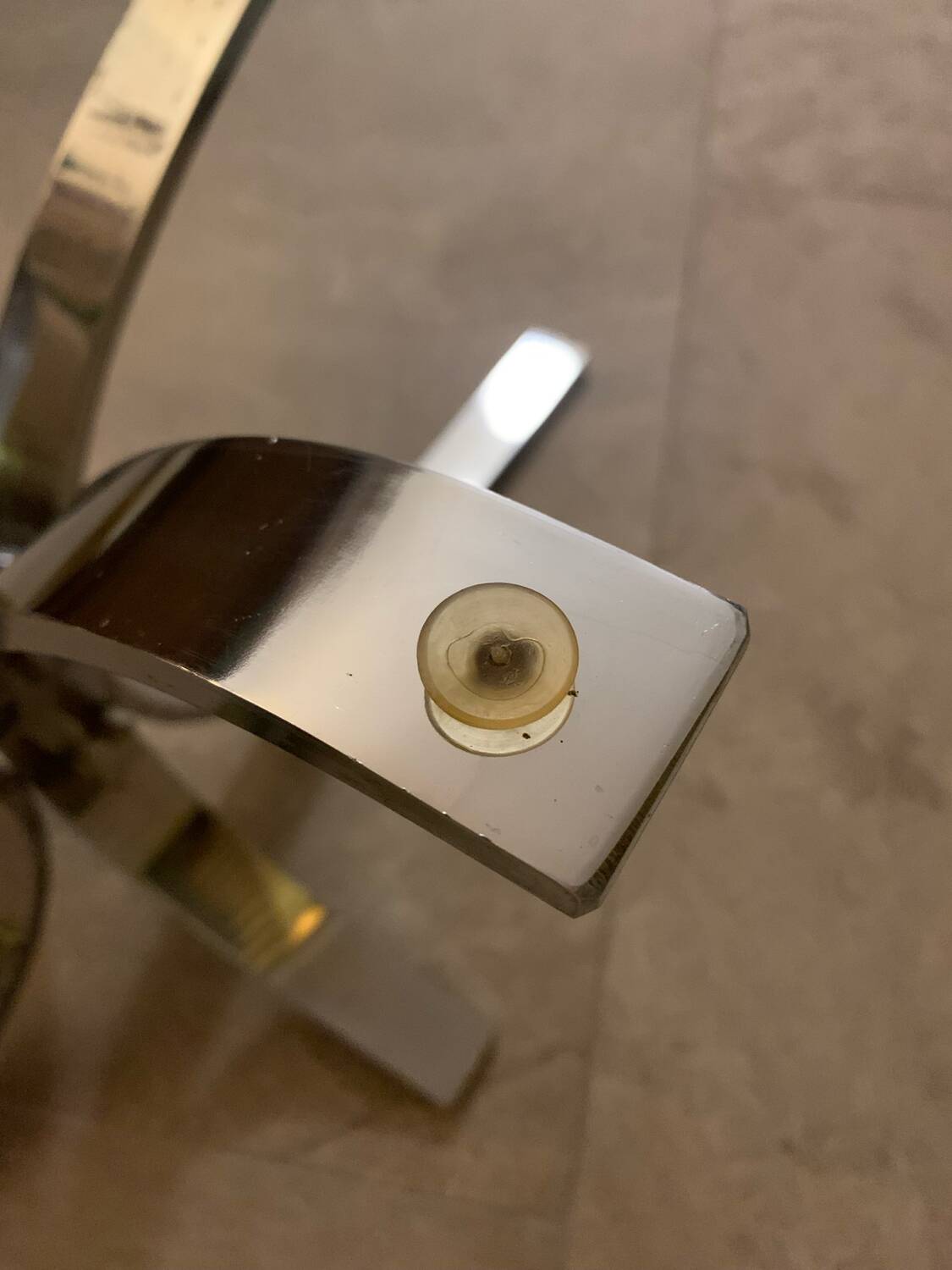 Oval coffee table design Circa glass and chrome 1970s