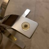 Oval coffee table design Circa glass and chrome 1970s