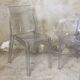 Pair of transparent polycarbonate chairs