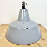 Industrial grey enamel factory pendant lamp, 1960s