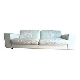 White leather sofa