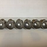 Six metal egg cups