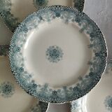 "Henriette" - 6 flat plates made of ironstone HB Choisy-le-Roi