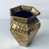 Indian hexagonal brass vase