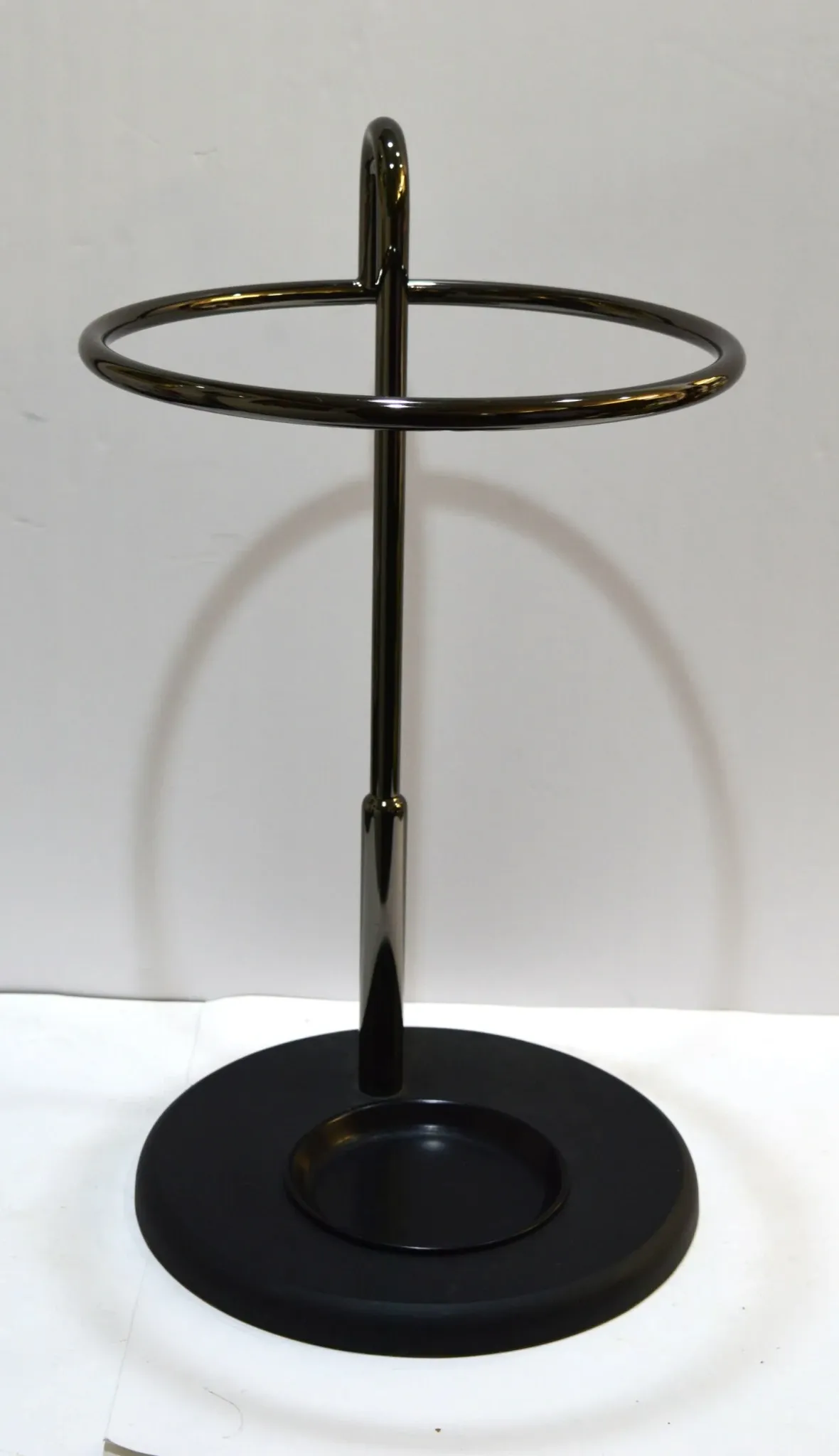Grey lacquered metal designer umbrella stand, 1980s