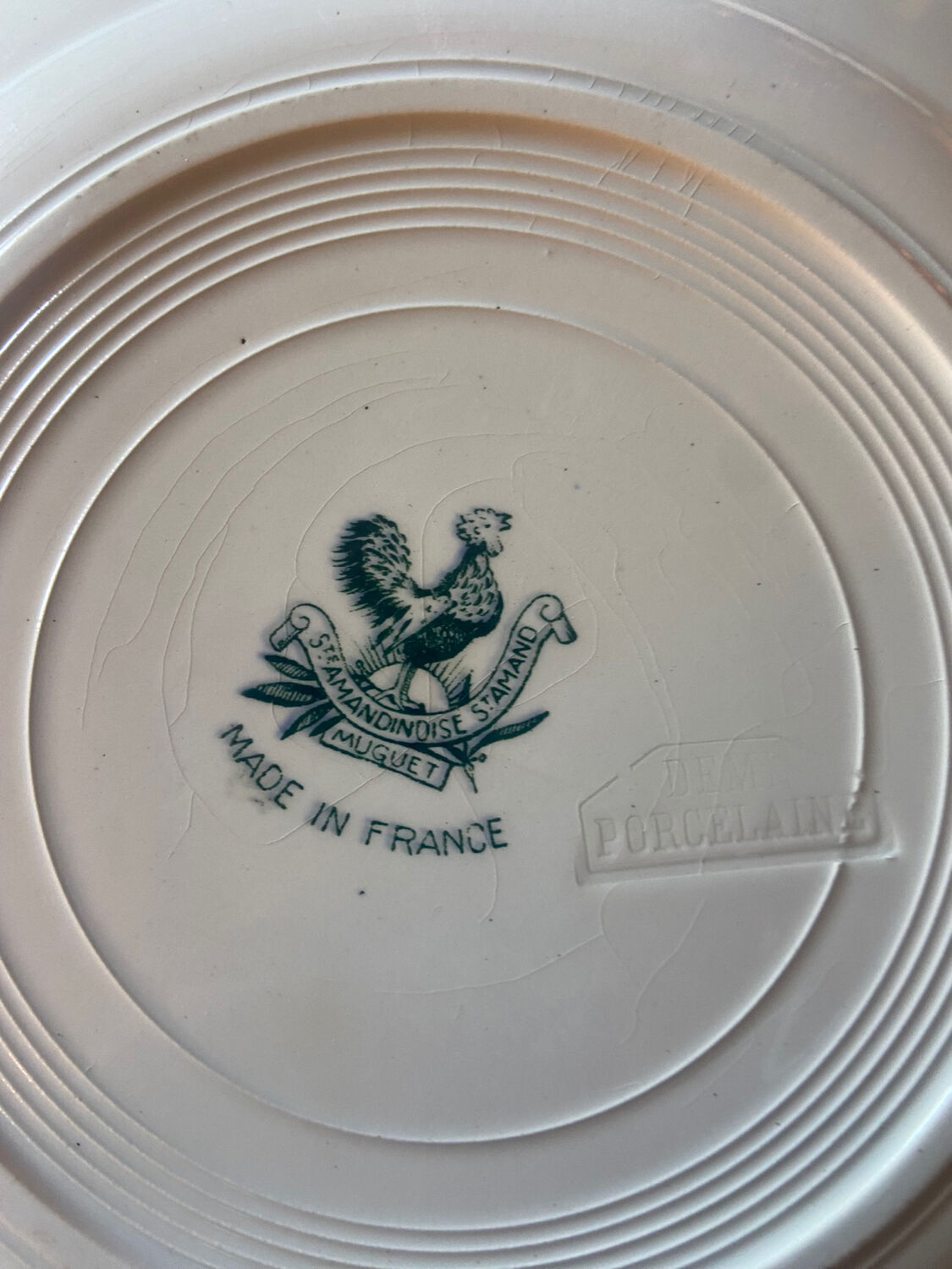 Series of 4 Terre de Fer St Amand dessert plates