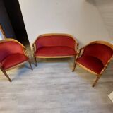 Burgundy velvet salon Swan neck