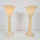 Lampes de table en albâtre vintage en marbre, années 1970, ensemble de 2