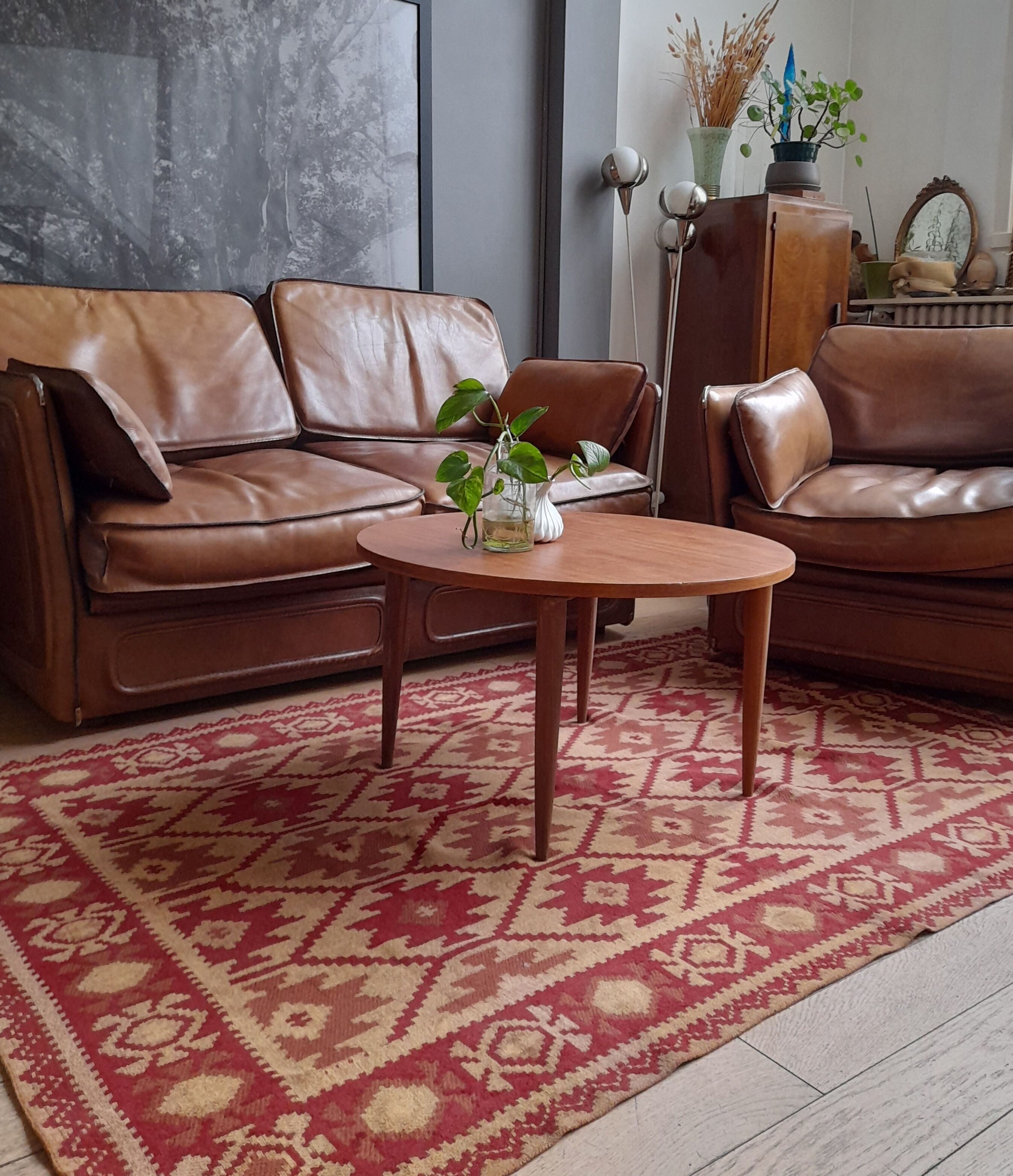 Round Scandinavian coffee table