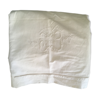 Embroidered cotton sheet JB.