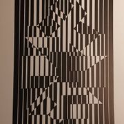 Vintage screen print by Victor Vasarely circa 1970, after a linear work