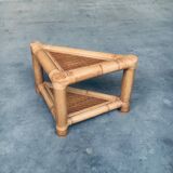 Handcrafted Bamboo Corner Table Set, 1970s, Set of 2