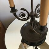 Lampe bouillotte 3 lumières en bronze massif de style Louis XVI