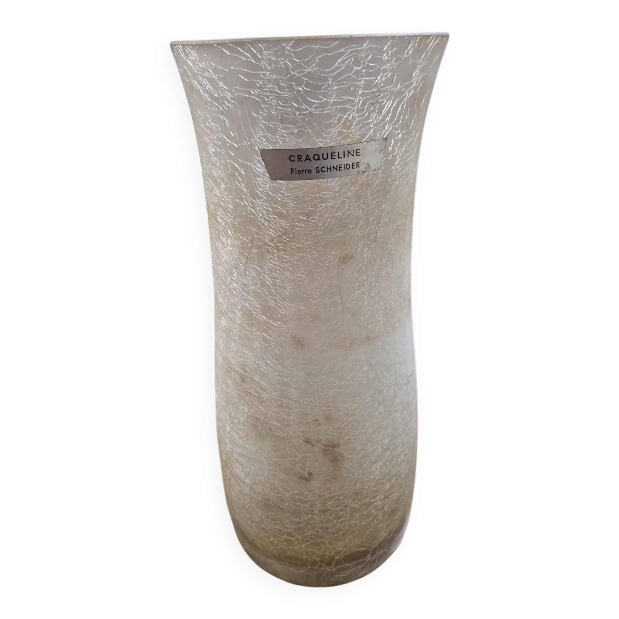 Vintage cracked ceramic vase – Pierre Schneider (1960s/70s)
