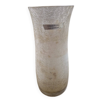 Vase vintage en céramique craquelée – Pierre Schneider, années 60-70