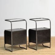 Set of iron bedside tables, 1950s