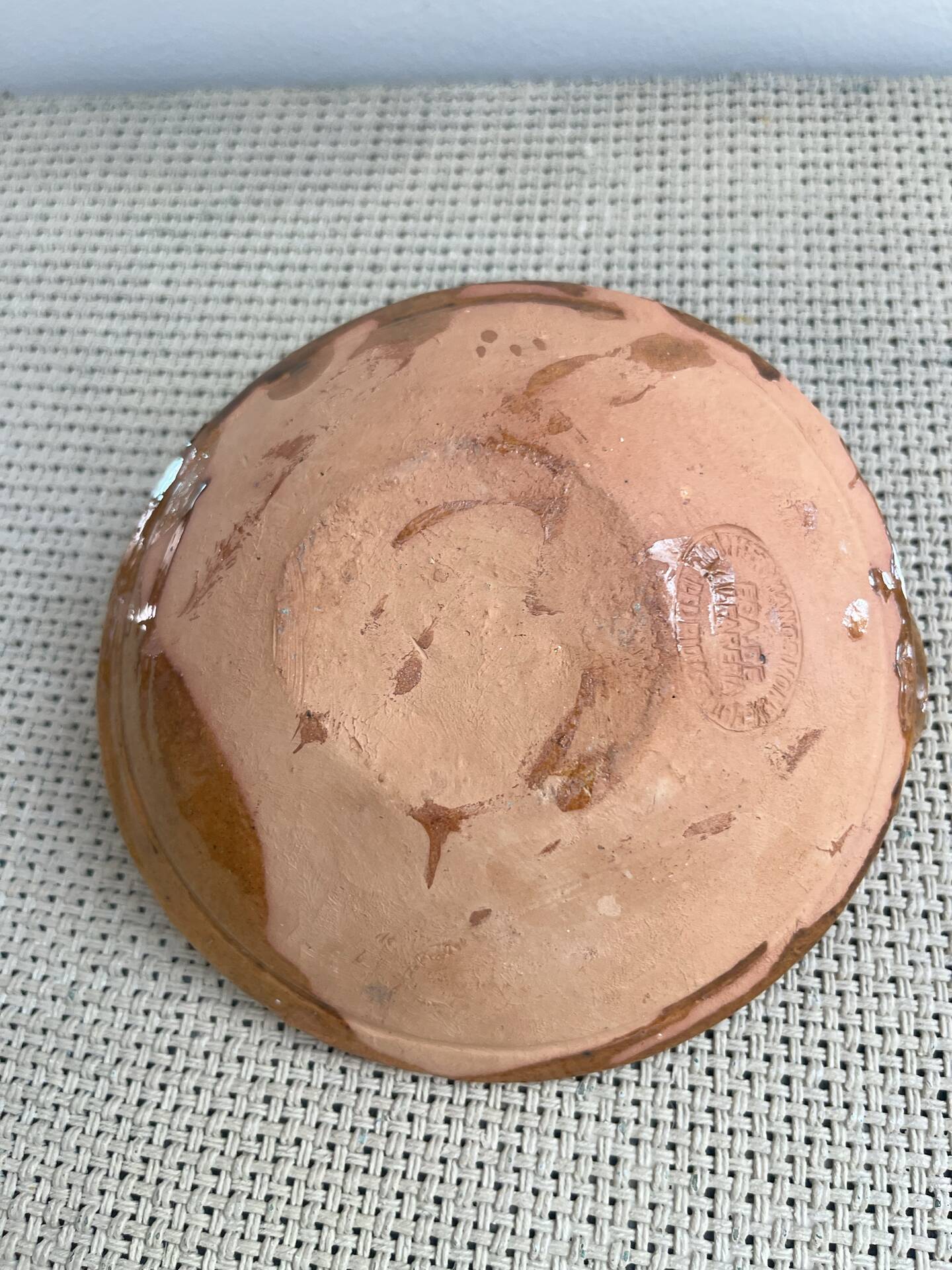 Glazed terracotta dish