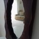 Brutalist antique mirror in solid wood from the 1950s/60s.