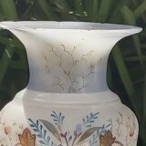 Pair of vases in romantic opaline Napoleon III