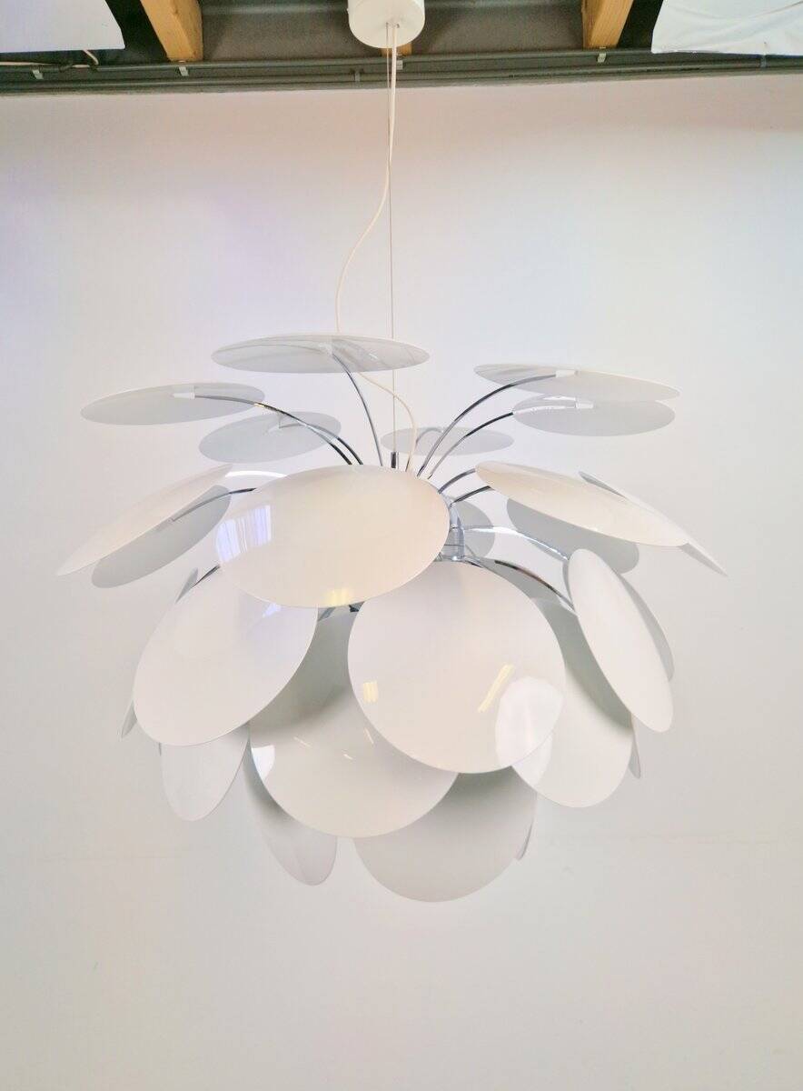 Suspension Discocó blanche par Christophe Mathieu pour Marset, années 2000.