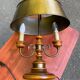 Hot water bottle lamp in solid wood and gilded bronze