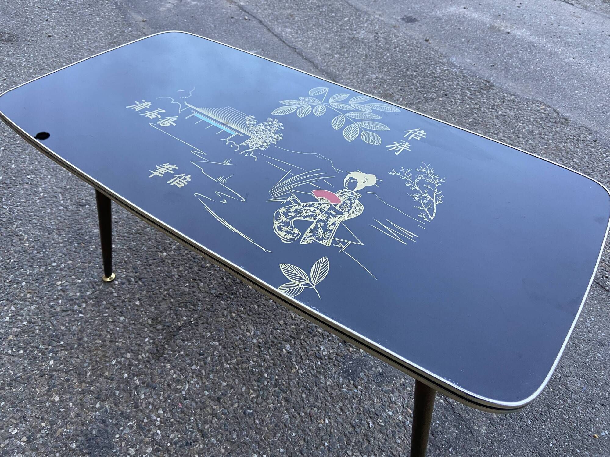 Coffee table cocktail japanese 1960 french vintage design 1960